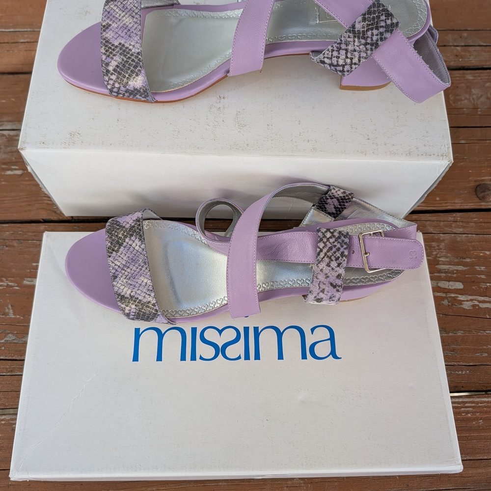 Misia Women's Lavender and Plaid Sandals
